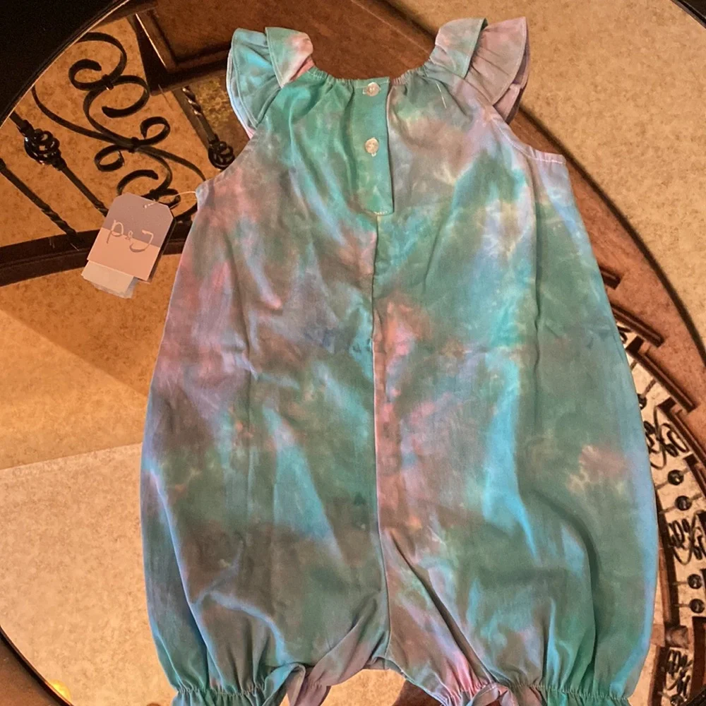 Pippa & Julie Baby Girl Tie Dye Bubble Romper NWT 24M